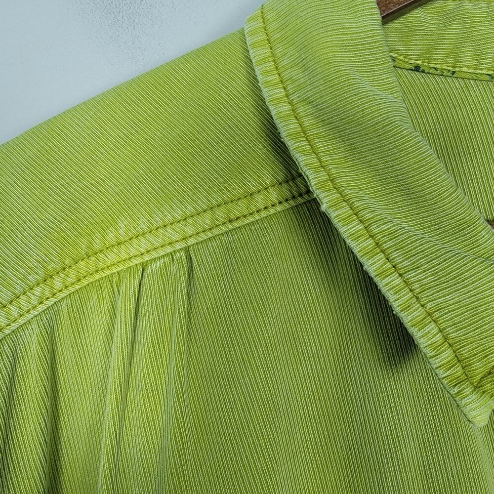 Pilcro Womens XL Boyfriend Button Down Shirt Long Sleeve Green Casual - Picture 3 of 11